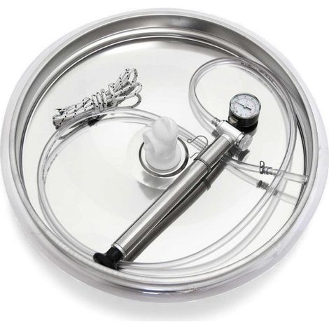 Galleggiante ad aria in acciaio inox con kit completo per fusti e contenitori - Ø 42 cm per contenitore inox da lt.100