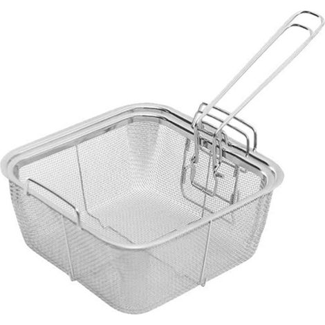 2 Panier Friture Acier Inoxydable Carré 20x24cm Antiadhésif Lavable Pour Frites Légumes Cuisine Maison
