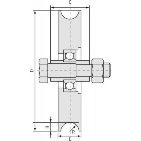 Roue de portail gorge ronde 80mm R16 – 1 roulement – Résistante à la corrosion – Pour rails ronds – Mobilité fluide – Comunello