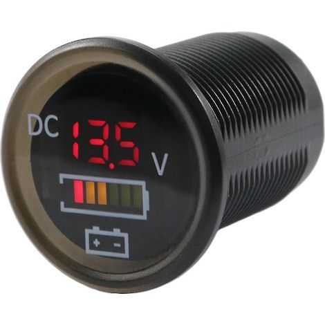 Voltmètre numérique à affichage LED pour voiture, camping-car, bateau et quad (1/4)