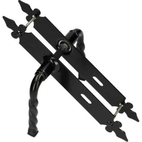 Maniglia per porta 72 mm PZ/BB/WC Maniglia per porta, maniglia per porta, set decorativo nero universale interno esterno ferro battuto antiruggine (BB) (1/5)