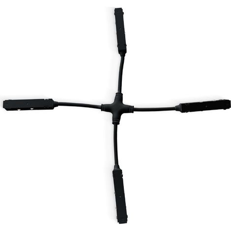 Connecteur électrique en X pour rail magnétique 20mm - Noir