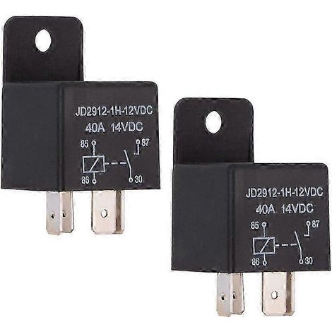 Compatible avec 2 jeux de relais, kit de relais unipolaire unidirectionnel 4 broches 12 V 40 A, modèle : JD2912-1H-12VDC 40A 14VDC interrupteurs et démarreurs automobiles. (1/5)