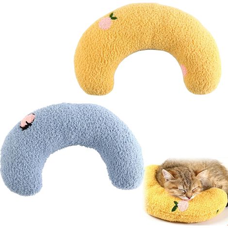 Lot de 2 Coussin pour Chat, Forme U, Doux, Polyester, Petit Chien, Intérieur (1/5)