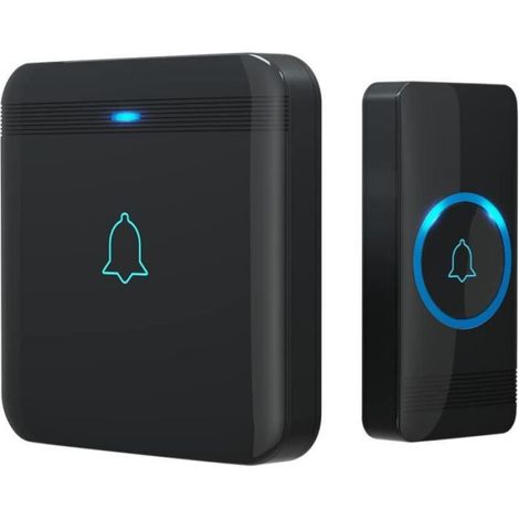 Sonnette Sans Fil - Portée 400 M - 52 Mélodies - IP55 Résistant Aux Intempéries - Température -20 À 60 °C - 1 Pièce (1/4)