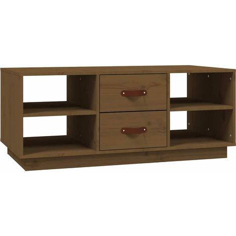 Maison Exclusive - Mesa de centro madera maciza de pino marrón mi (1/5)