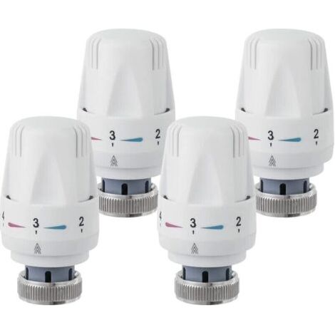 Lot de 4 têtes thermostatiques M 30 x 1,5Raccords filetésFonction antigelCapteur de liquide intégréCompatible radiateurs compacts