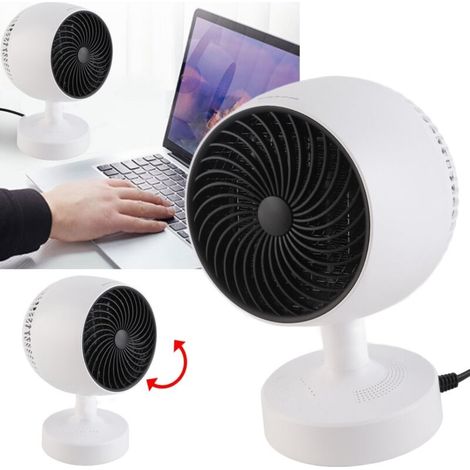 Portable fan heater for hot and cold use. Mini adjustable-angle heater for home and office. 100-240V. White EU plug. (1/5)