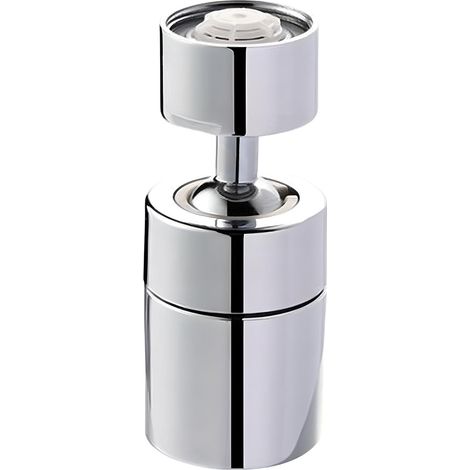 1 x aérateur de robinet, pivotant, anti-éclaboussures, double jet d'eau, économie d'eau, compatible F22/M24 (1/5)