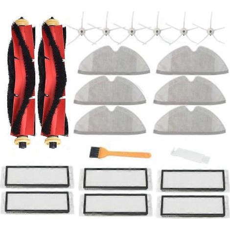 Accessoires pour aspirateur Roborock S5 Max, S50, S6 Pure et S5Max : chiffon de nettoyage, filtre HEPA, brosse principale, brosses latérales, pièces détachées.