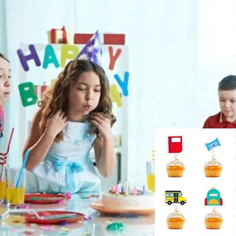 Décorations de gâteaux imprimées recto verso pour une fête en classe (1/4)