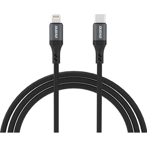 Câble USB-C tressé - iPhone Lightning 30 W 1,2 m - Noir (1/5)