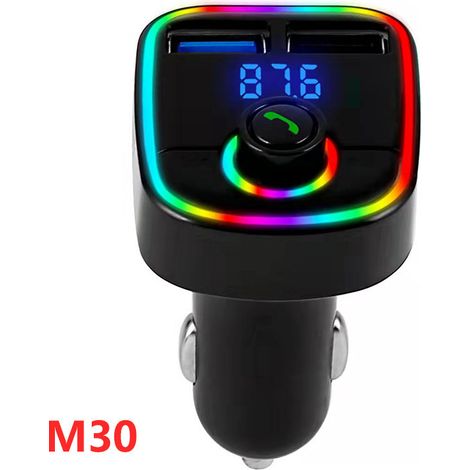 M27 Nouvelle lumière sept couleurs V5.0 Kit mains libres Bluetooth pour voiture avec lecteur MP3 et FM intégré -- M30 (1/2)