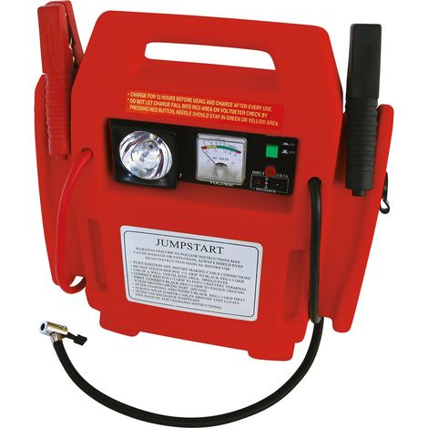 BOOSTER/DEMARREUR 12V/17AH/400A AVEC COMPRESSEUR D'AIR 18 BARS CARPOINT (1/6)