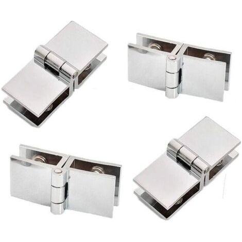 4 pieces of 180 degree glass door hinges, glass door hinges, zinc alloy glass door hinges, easy to install, suitable for display cabinets, wine cabinets (1/3)