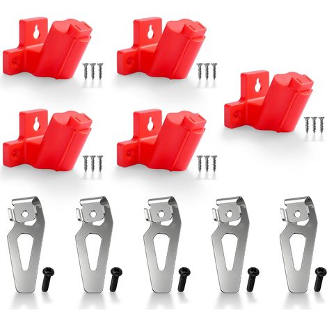 Lot de 5 porte-outils pour perceuse 18 V et support de batterie pour batterie M18, porte-outils, perceuse, avec clip de ceinture, crochet pour atelier et organisation (1/5)