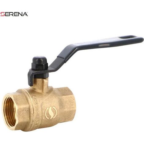 Absperrhahn Messing Sferaco Serena bleifrei schwarzer Hebel weiblich/weiblich 50x60
