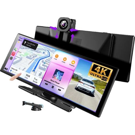 Registratore di guida, doppia lente, visione notturna, 64GTF da 11,3 pollici con CarPlay. (1/2)