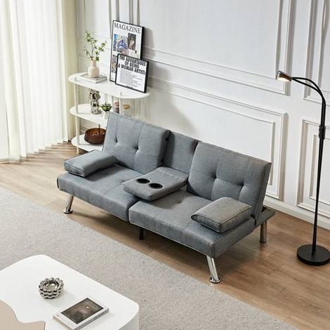 WestWood Fabric Manhattan Sofa Bed Recliner 3 Seater Modern Luxury Design Home Grey