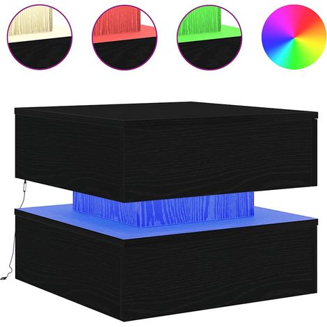 Maison Exclusive - Couchtisch mit LED-Leuchten Schwarz Eichen-Opt