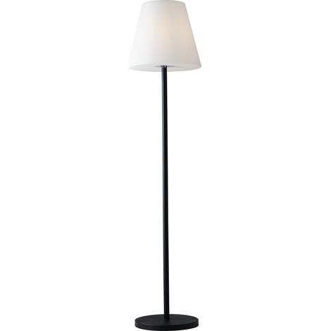 Piantana da esterno GECO con struttura in metallo nero e paralume bianco (1/4)