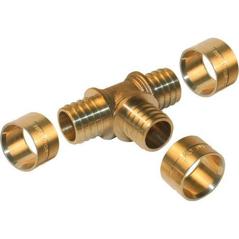 Raccord Té Égal À Glissement Laiton D.12 Pour Tube En Per