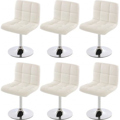 uego de 6 sillas de comedor sintéticas blancas CDS0426 (1/5)