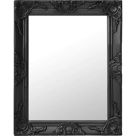 vidaXL Wandspiegel Schwarz - Wandspiegel im Barock-Stil 50x60 cm Schwarz