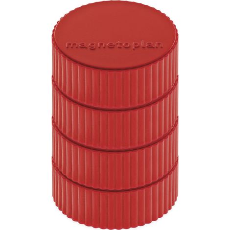 Magnetoplan Magnet Discofix Magnum auf Blisterkarte, 4 Stück, rot 4 Stk