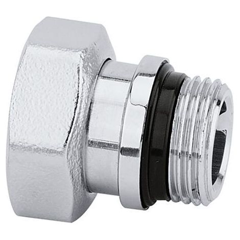 Bocchettone con tenuta in gomma per valvole e detentori da 3/8" Caleffi R49176/C Cromato