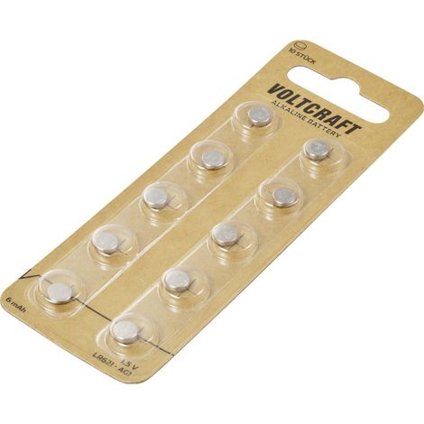 VOLTCRAFT Pile bouton LR 621 10 pc(s) 6 mAh alcaline(s) AG1