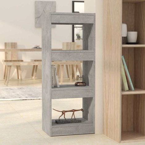 vidaXL Estantería/divisor madera ingeniería gris hormigón 40x30x103 cm (1/5)