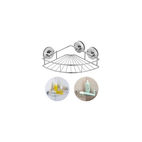Eckduschablage, Duschablage aus Aluminium – rostfreie Badezimmerablage – ideal zur Aufbewahrung von Shampoo, Seife usw., bohrfreie Montage. – Crezuo
