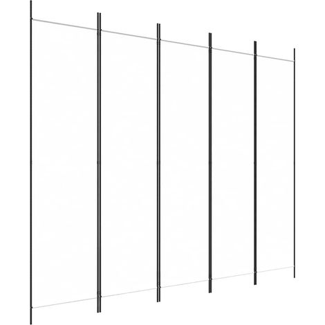 vidaXL Biombo divisor de 5 paneles de tela blanco 250x200 cm (1/2)