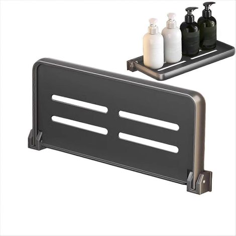 Étagère pliable aluminium, rangement mural dissimulé flottant gain de place, pour cuisine, salle de bain, chambre ou camping-car (1/5)