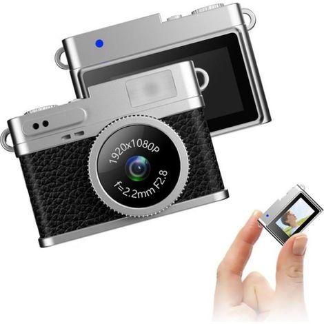Mini Appareil Photo Numérique Noir, Caméra Digitale Vintage 1080P FHD avec Écran couleur 0,96 pouces 2MP Digital Camera Compact (1/5)
