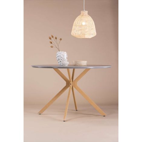 Piazza table de salle à manger Ø120cm gris. (1/5)