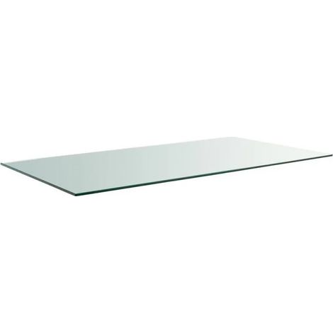 Plateau de table rectangulaire 120x60 cm en verre trempé transparent – Épaisseur 0,9 cm – Bords polis pour finition élégante – Meubletmoi