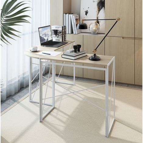 MEUBLIV escritorio esquinero en L 120 cm blanco roble claro con tablero amplio (1/5)
