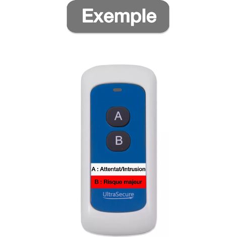 Bouton PPMS double déclencheur supplémentaire - mobile longue portée 800 mètres panique ergonomique (1/5)