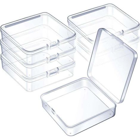 (6 pezzi) Mini contenitori in plastica trasparente per perline, ideali per raccogliere piccoli oggetti, perline e gioielli. (1/4)
