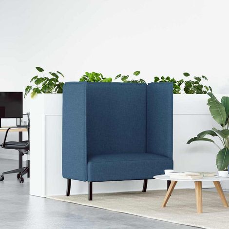 Hoher Rücken Sofa 101cm Blau Stoff
