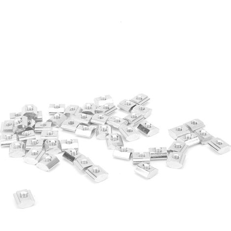 50 Pièces Écrous Coulissants M4 Acier Carbone pour Assemblage Mécanique Type 20 (1/5)