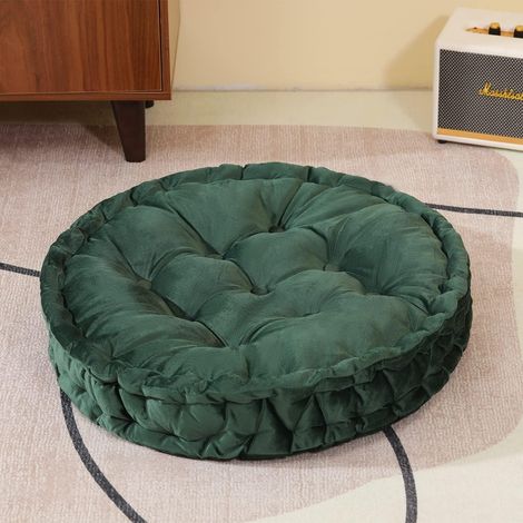 Coussins de sol ronds, coussin de siège, coussin de sol pour chambre d'adultes et d'enfants, coussin pour chaise, canapé, yoga (vert, 58,4 x 58,4 cm)