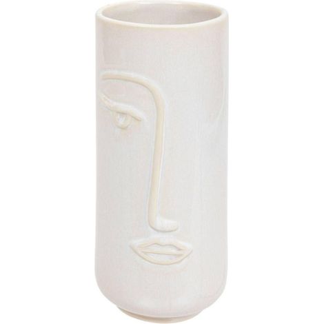 Vase Déco Visage "Soleya" 25cm Blanc (1/2)