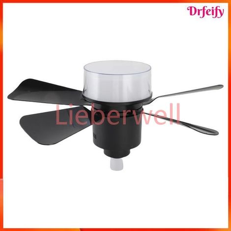 Akozon Ventilateur de plafond LED Ventilateur de plafond avec lumière, 3 couleurs, , silencieux, LED, lampe luminaire ampoule Noir (1/5)