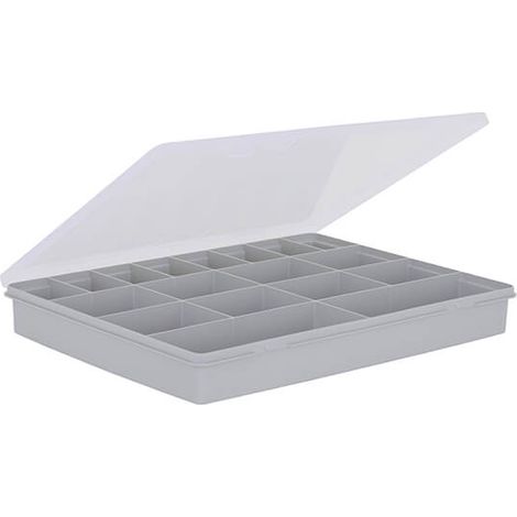 Wham Organiser Box 5.02 38cm with 18 Divisions Soft Grey/Clear