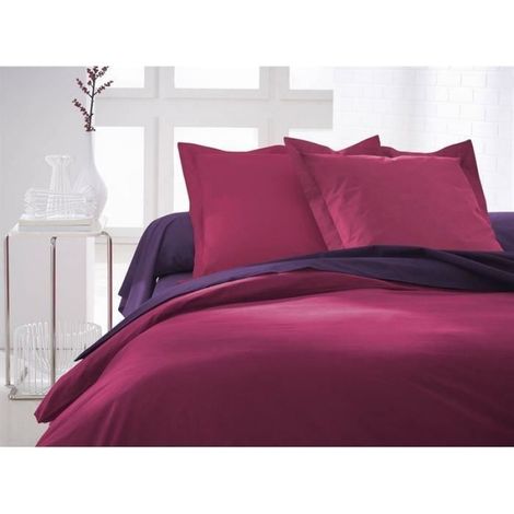 housse de couette 100% coton - 220x240 cm - Jus de myrtille (1/4)