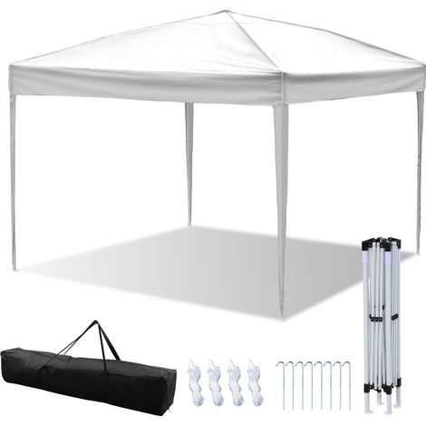 SWANEW Tenda pieghevole per feste Pergolato da giardino Tenda pieghevole protezione UV per esterni, campeggio Senza pannelli laterali 3x3m bianco (1/5)
