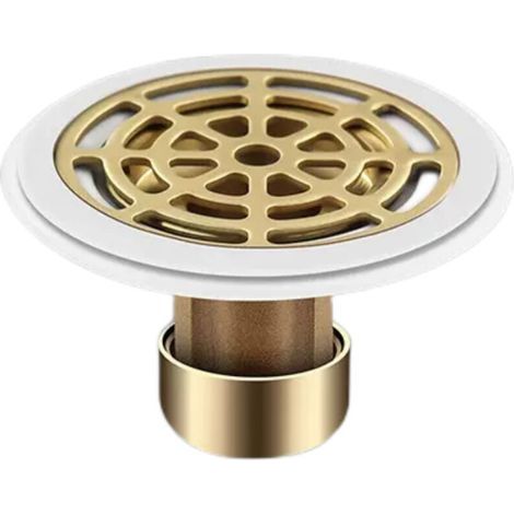 Siphon de Sol, Clapet Anti Odeur Laiton Épaissi, Siphon De Sol Anti Odeur, avec Anneau en Caoutchouc, Prévenir Les Odeurs, Convient aux Trous de Drainage au Sol d'un Diamètre de 27 mm (1/3)